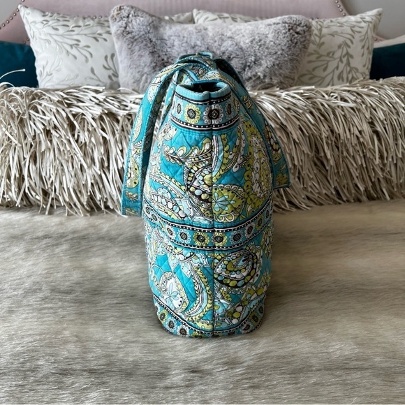 VERA BRADLEY Peacock Tic Tac Tote Toggle Close 2007 Paisley Green Blue Y2K - Picture 6 of 11